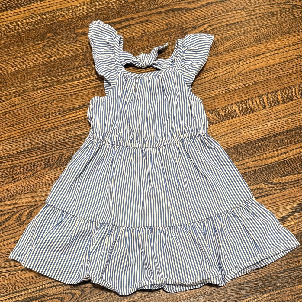 J. Crew Factory Blue and White Striped Kids Dress
